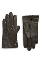 Women's Echo Rani Crystal Embellished Leather Touchscreen Gloves - Black