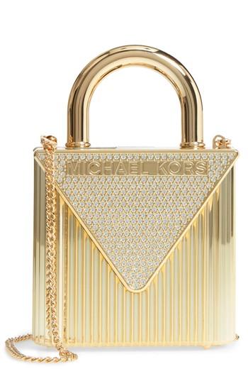 Michael Kors Mercer Oversize Lock Clutch - Metallic