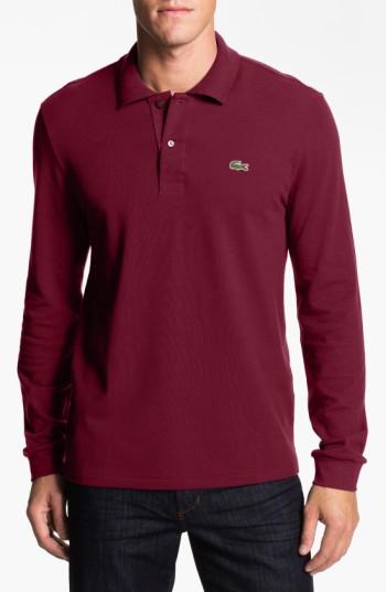 Men's Lacoste Classic Fit Long Sleeve Pique Polo (xl) - Red