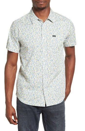 Men's Rvca Top Poppy Print Woven Shirt - White