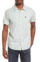 Men's Rvca Top Poppy Print Woven Shirt - White