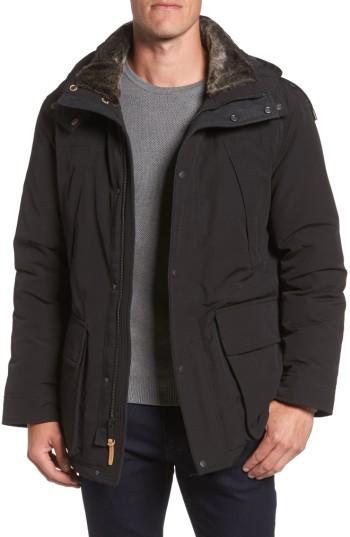 Men's Cole Haan Faux Fur Trim Down Utility Parka