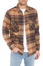 Men's Brixton Bowery Flannel Shirt - Beige