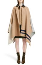 Women's Chloe Iconic Stripe Wool Blend Cape Us / 36 Fr - Brown