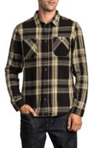 Men's Rvca Wanted Flannel Shirt, Size - Black