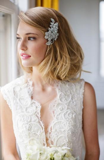 Brides & Hairpins 'esther' Crystal Embellished Hair Clip, Size - Metallic