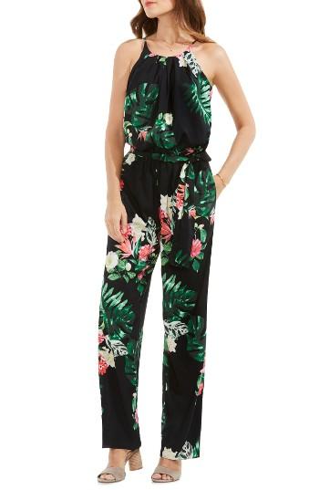 Women's Vince Camuto Havana Tropical Tie Waist Jumpsuit