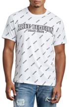 Men's True Religion Brand Jeans All True Logo Print T-shirt - White