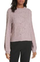Women's Milly Vine Detail Alpaca Sweater - Red