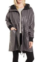 Women's Sosken Fawn Patent Hooded Raincoat /4 - Grey
