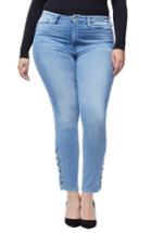 Women's Good American Good Legs Lattice Ankle Skinny Jeans - Blue