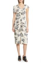 Women's Sea Josephine Floral Print Ruched Dress - Ivory