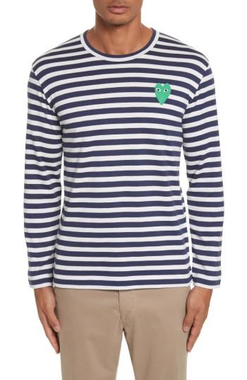 Men's Comme Des Garcons Stripe Long Sleeve T-shirt - Blue