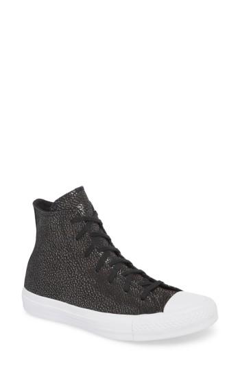 Women's Converse Chuck Taylor All Star Tipped Metallic High Top Sneaker M - Black