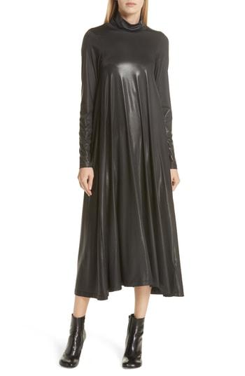 Women's Mm6 Maison Margiela Coated Turtleneck Dress - Black