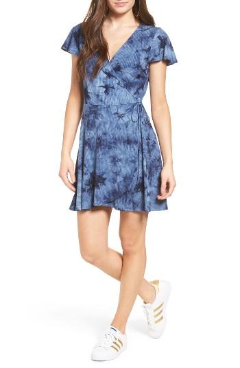 Women's One Clothing Tie Dye Ribbed Faux Wrap Dress