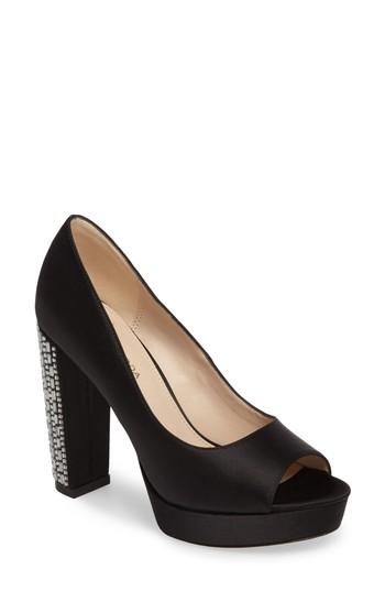 Women's Pelle Moda Paris Peep Toe Pump M - Black