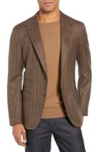 Men's Eleventy Trim Fit Herringbone Wool Sport Coat Us / 48 Eu R - Brown