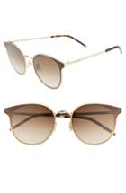 Women's Saint Laurent 64mm Oversize Flat Front Round Sunglasses - Gold/ Brown Gradient