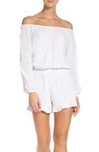 Women's Fraiche By J Off The Shoulder Print Romper - Ivory