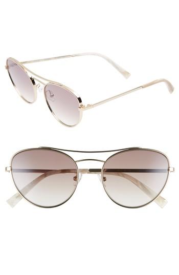 Women's Kendall + Kylie Yasmin 55mm Aviator Sunglasses - Light Gold/ Brown/ Clear