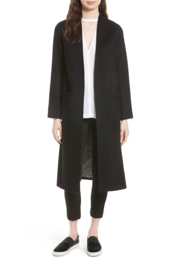Women's Helene Berman Wool & Cashmere Longline Coat - Black