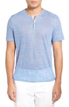 Men's Zachary Prell Carpel Stripe Linen Knit Henley