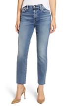 Women's 7 For All Mankind Edie Cutoff Hem Straight Leg Jeans - Blue