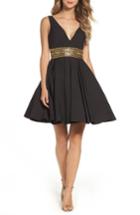 Women's Ieena For Mac Duggal Embellished Fit & Flare Dress - Black