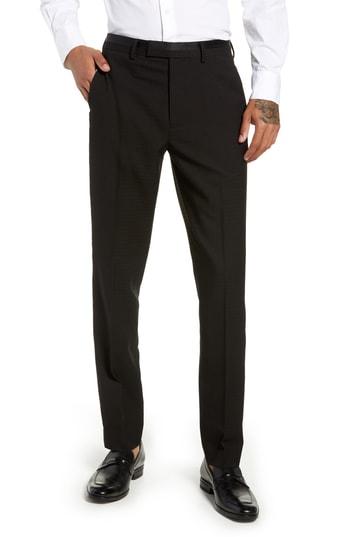Men's Topman Kingley Slim Fit Tuxedo Pants X 32 - Black
