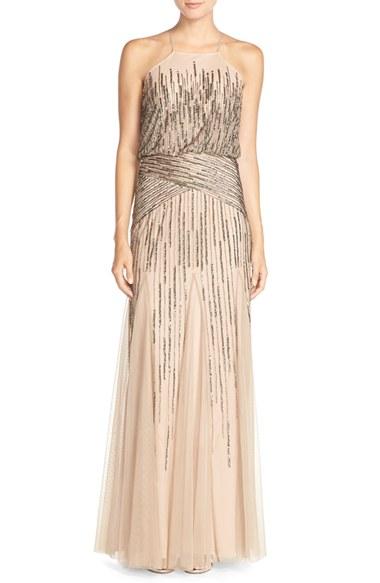 Women's Adrianna Papell Beaded Blouson Gown