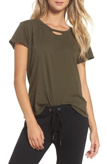 Women's Ragdoll Distressed Tee - Green