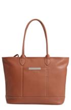 Longchamp 'veau' Leather Tote - Brown
