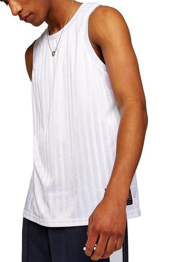 Men's Topman Sports Logo Tank - White