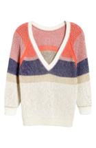 Women's Ba & Sh Hera Colorblock V-back Sweater - Ivory