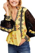 Women's Free People Boogie All Night Lace Sleeve Blouse