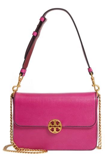 Tory Burch Chelsea Genuine Leather Shoulder Bag - Pink