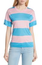 Women's Diane Von Furstenberg Contrast Back Tie Ruffle Tee - Pink