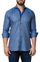 Men's Maceoo Trim Fit Dot Print Sport Shirt (l) - Blue