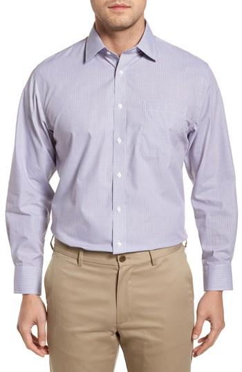 Men's Nordstrom Men's Shop Traditional Fit No-iron Check Dress Shirt 32/33 - Burgundy