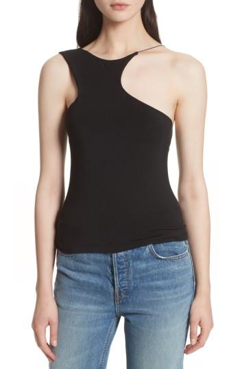 Women's T By Alexander Wang Asymmetrical Cutout Stretch Jersey Top