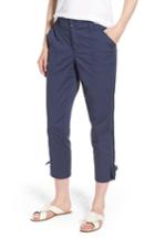 Women's Wit & Wisdom Tie Cuff Stretch Cotton Crop Pants - Blue