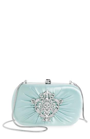 Badgley Mischka Diva Satin Clutch - Blue