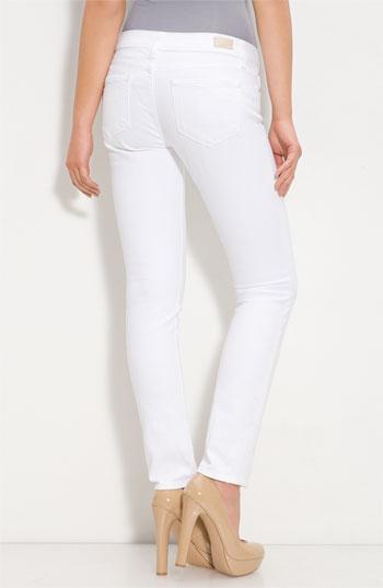 Paige Denim 'Skyline' Skinny Stretch Denim Ankle Jeans (Optic White Wash)