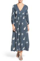 Women's Hinge Print V-neck Maxi Dress