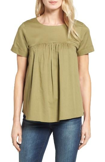 Women's Bobeau Back Bow Poplin Top - Green