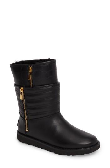 Women's Ugg Aviva Genuine Shearling Lined Boot M - Black
