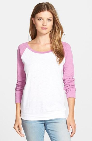 Women's Caslon Lightweight Colorblock Cotton Tee