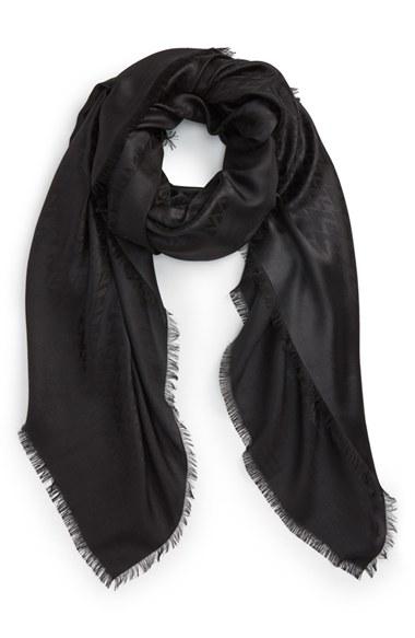 Women's Valentino 'viva' Wool & Silk Fringe Scarf