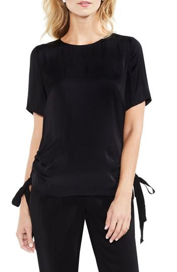 Women's Vince Camuto Side Drawstring Rumple Blouse, Size - Black